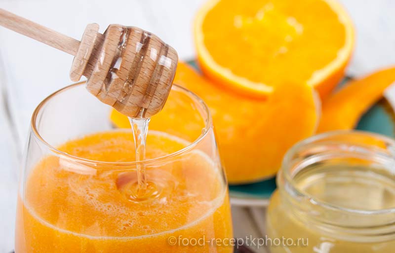 Сок из тыквы с апельсиновым соком и медом