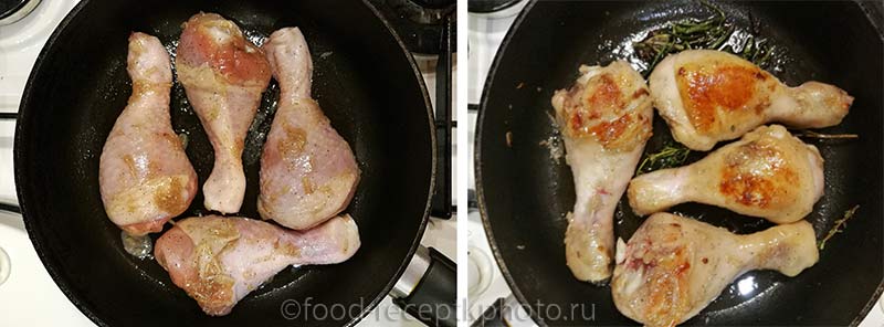 Жареные куриные ножки в сковороде